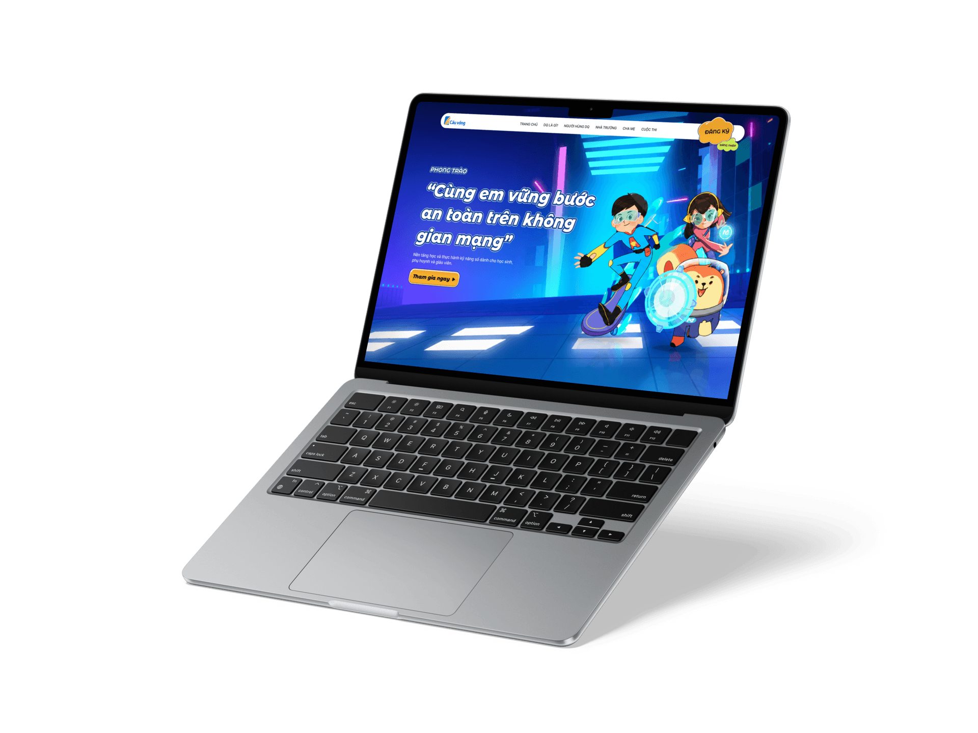Website preview on MacBook